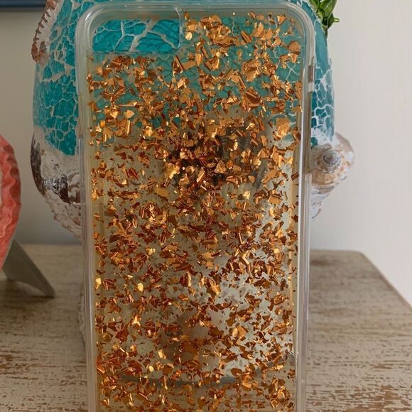 apple IPHONE 6S MAX HARD GOLD DUST INFUSED CASE - Picture 1 of 6